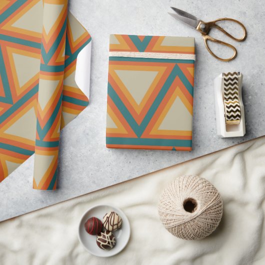 Papier Cadeau Triangles Géométriques Colorés (Artisanat)