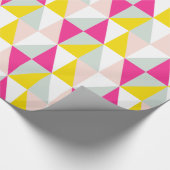 Papier Cadeau Triangles Géométriques Motif rose Et Jaune (Coin)