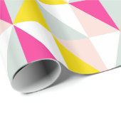 Papier Cadeau Triangles Géométriques Motif rose Et Jaune (Coin rond)