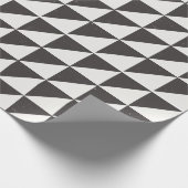 Papier Cadeau Triangles géométriques noirs et blanc cassé (Coin)