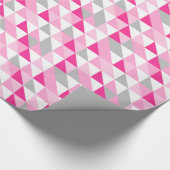 Papier Cadeau Triangles gris blanc rose géométrique Motif (Coin)