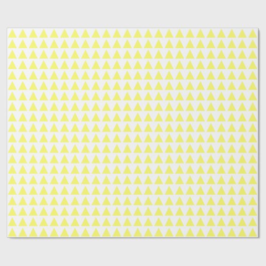 Papier Cadeau Triangles - Jaune clair sur Blanc (Plat)