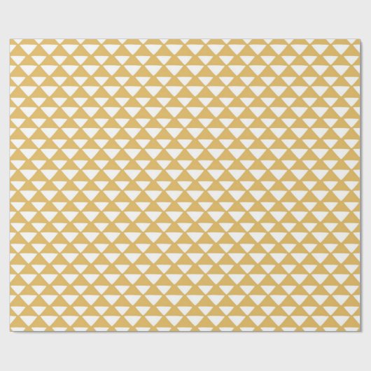 Papier Cadeau Triangles jaune et blanc (Plat)