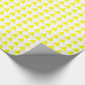 Papier Cadeau Triangles - Jaune sur Blanc (Coin)