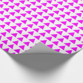 Papier Cadeau Triangles - Magenta en blanc (Coin)
