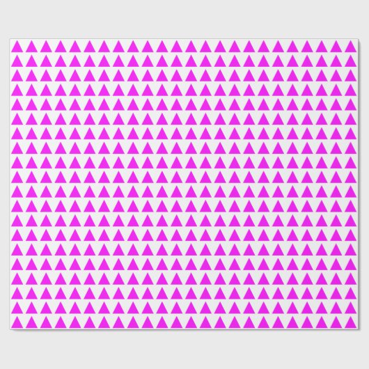 Papier Cadeau Triangles - Magenta en blanc (Plat)