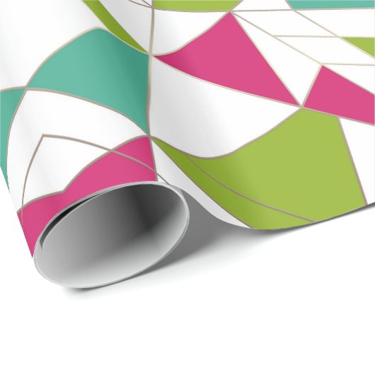 Papier Cadeau Triangles mode géométrie d'impression abstraite (Coin rond)