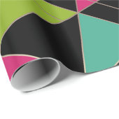 Papier Cadeau Triangles mode géométrie d'impression abstraite (Coin rond)