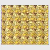 Papier Cadeau Triangles modernes du milieu du siècle, Jaune de m (Plat)