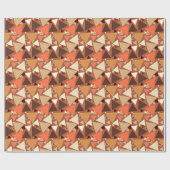 Papier Cadeau Triangles modernes du milieu du siècle, Tan, Brown (Plat)