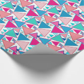 Papier Cadeau Triangles modernes du milieu du siècle, turquoise (Coin)