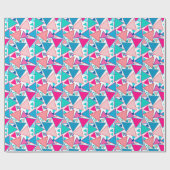 Papier Cadeau Triangles modernes du milieu du siècle, turquoise (Plat)