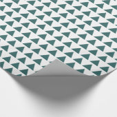 Papier Cadeau Triangles - Moss Green sur blanc (Coin)