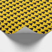 Papier Cadeau Triangles - Noir sur orange (Coin)