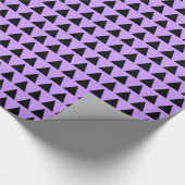 Papier Cadeau Triangles - Noir sur Violet clair (Coin)