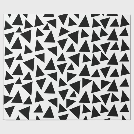 Papier Cadeau Triangles noirs (Plat)