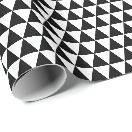 Papier Cadeau Triangles noirs et blancs (Coin rond)