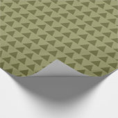 Papier Cadeau Triangles - Olive profond sur Khaki (Coin)