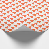 Papier Cadeau Triangles - Orange d'automne en blanc (Coin)