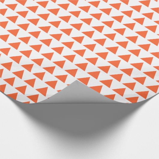Papier Cadeau Triangles - Orange d'automne en blanc (Coin)