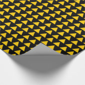 Papier Cadeau Triangles - orange sur noir (Coin)