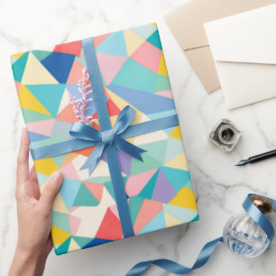 Papier Cadeau Triangles Pastel Colorés Et Formes De Coin