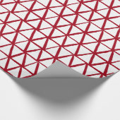 Papier Cadeau Triangles peints à la main, blanc & rouge, Noël, (Coin)