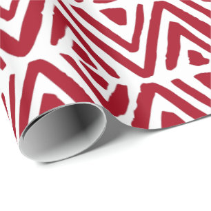 Papier Cadeau Triangles peints à la main, rangées de diamants No