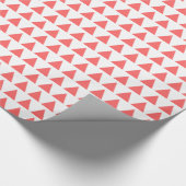 Papier Cadeau Triangles - rose tropicale sur blanc (Coin)