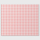 Papier Cadeau Triangles - rose tropicale sur blanc (Plat)
