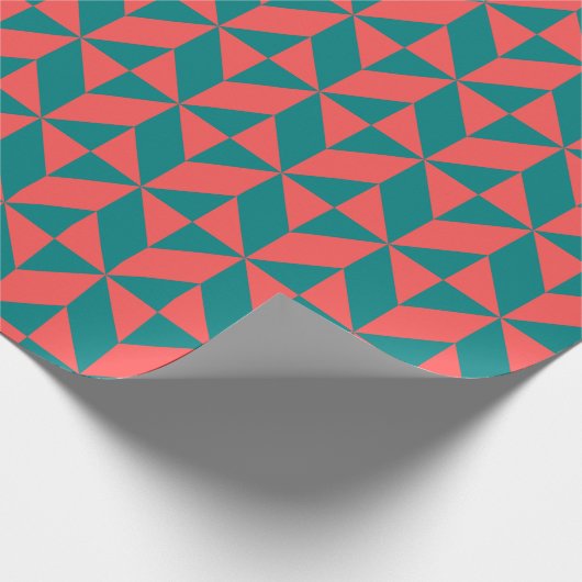 Papier Cadeau Triangles rouge et vert (Coin)