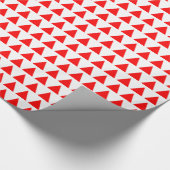 Papier Cadeau Triangles - Rouge sur blanc (Coin)