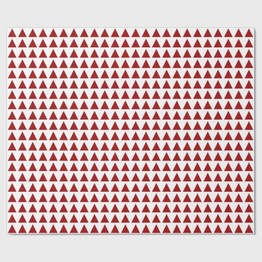 Papier Cadeau Triangles - Ruby sur blanc (Plat)