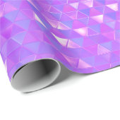 Papier Cadeau Triangles Tendance violet rose (Coin rond)
