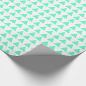 Papier Cadeau Triangles - Turquoise sur Blanc (Coin)