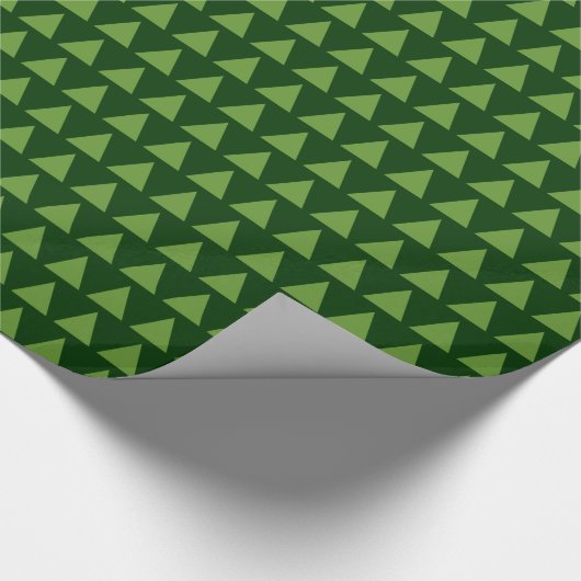 Papier Cadeau Triangles - Vert Avocado sur Vert foncé (Coin)