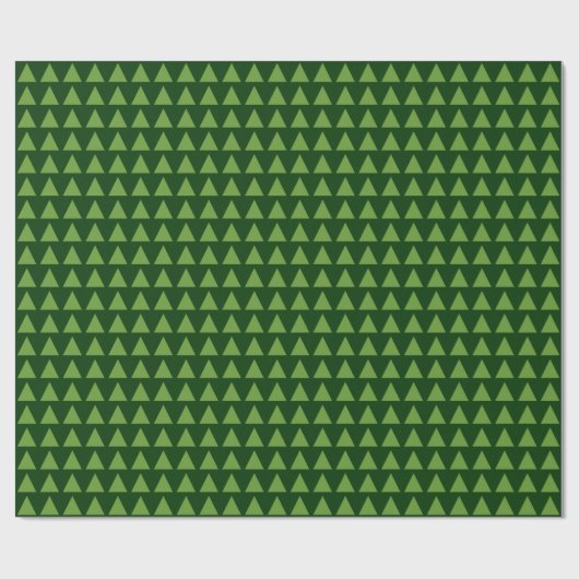 Papier Cadeau Triangles - Vert Avocado sur Vert foncé (Plat)