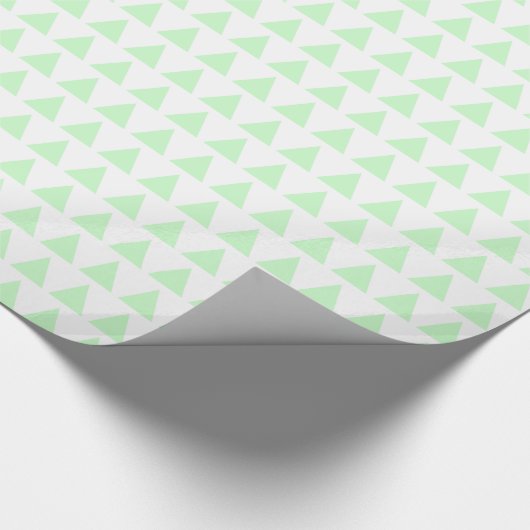Papier Cadeau Triangles - Vert fantôme sur blanc (Coin)