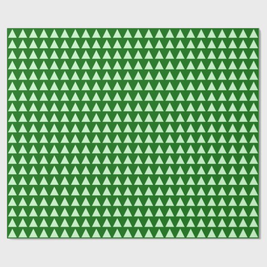 Papier Cadeau Triangles - Vert Fantôme sur Vert Forêt (Plat)