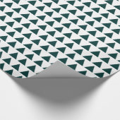 Papier Cadeau Triangles - Vert foncé sur blanc (Coin)