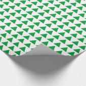 Papier Cadeau Triangles - Vert herbe sur blanc (Coin)