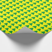 Papier Cadeau Triangles - Vert herbe sur Jaune (Coin)