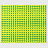 Papier Cadeau Triangles - Vert herbe sur Jaune (Plat)