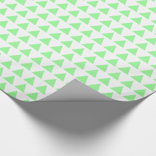 Papier Cadeau Triangles - Vert menthe sur blanc (Coin)