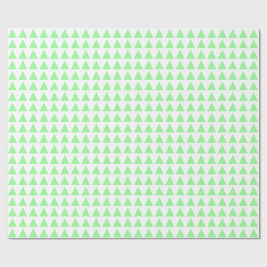 Papier Cadeau Triangles - Vert menthe sur blanc (Plat)