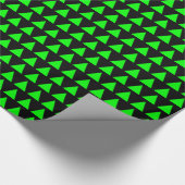 Papier Cadeau Triangles - Vert sur Noir (Coin)