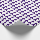 Papier Cadeau Triangles - Violet profond sur blanc (Coin)