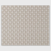 Papier Cadeau Tribal aztèque d'Ikat - Taupe Tan et crème (Plat)