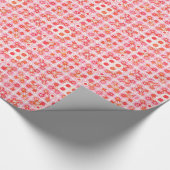 Papier Cadeau Tribal Batik - fraise rose et rouge (Coin)