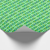 Papier Cadeau Tribal Batik - Mint, Emerald Green et Blue (Coin)